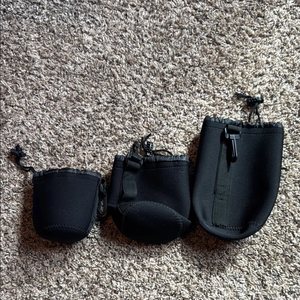 Black Neoprene Lens Pouches Set